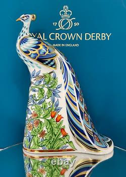 New Royal Crown Derby 1st Quality Manor Peacock Paperweight