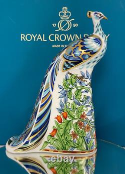 New Royal Crown Derby 1st Quality Manor Peacock Paperweight