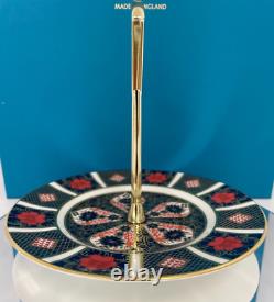 New Royal Crown Derby 1st Quality Old Imari 1128 6 Cake Stand Plate