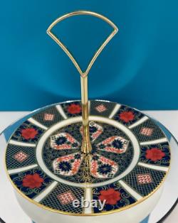 New Royal Crown Derby 1st Quality Old Imari 1128 6 Cake Stand Plate