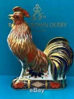 New Royal Crown Derby 1st Quality Old Imari Cockerel Paperweight
