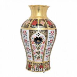 New Royal Crown Derby 1st Quality Old Imari Solid Gold Band 30cm Arum Lily Vase