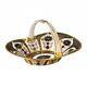 New Royal Crown Derby 1st Quality Old Imari Solid Gold Band Heather Basket