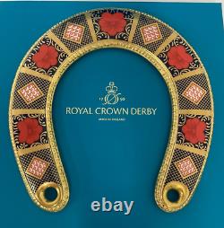 New Royal Crown Derby 1st Quality Old Imari Solid Gold Band Horseshoe
