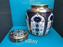 New Royal Crown Derby 1st Quality Old Imari Solid Gold Band Large Ginger Jar