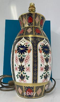 New Royal Crown Derby 1st Quality Old Imari Solid Gold Band Longnor Lamp