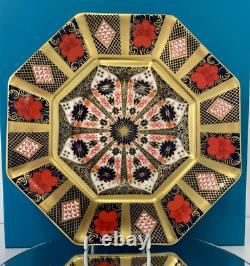 New Royal Crown Derby 1st Quality Old Imari Solid Gold Band Octagonal Plate