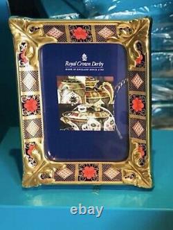 New Royal Crown Derby 1st Quality Old Imari Solid Gold Band Picture Frame Small