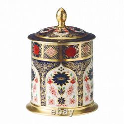 New Royal Crown Derby 1st Quality Old Imari Solid Gold Band Small Storage Jar