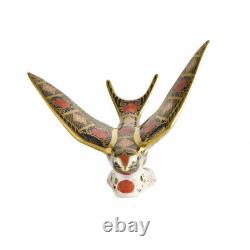 New Royal Crown Derby 1st Quality Old Imari Solid Gold Band Swallow Paperweight
