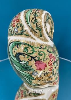 New Royal Crown Derby 1st Quality Parchment Owl Paperweight