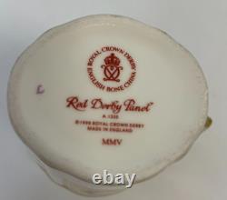 New Royal Crown Derby 1st Quality Red Panel Cream Milk Jug
