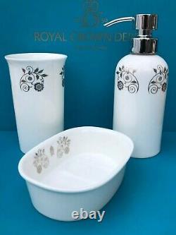 New Royal Crown Derby 1st Quality Samuel Heath Platinum 3pc Bathroom Set