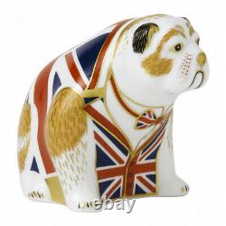 New Royal Crown Derby 1st Quality Union Jack Bulldog Paperweight