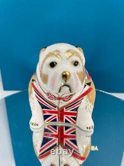 New Royal Crown Derby 1st Quality Union Jack Bulldog Paperweight