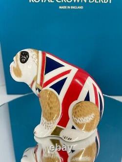 New Royal Crown Derby 1st Quality Union Jack Bulldog Paperweight