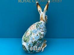 New Royal Crown Derby 1st Quality Winter Hare Paperweight