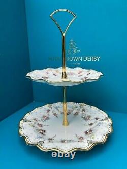 New Royal Crown Derby 2nd Quality Antoinette 2 Tier Cake Stand