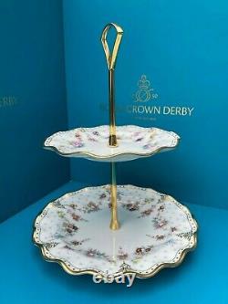 New Royal Crown Derby 2nd Quality Antoinette 2 Tier Cake Stand