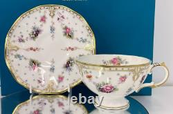 New Royal Crown Derby 2nd Quality Antoinette Tea Cup & Saucer