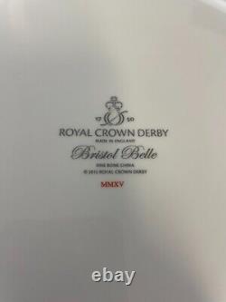 New Royal Crown Derby 2nd Quality Bristol Belle Platinum 25 Piece Dinner Service