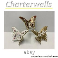 New Royal Crown Derby 2nd Quality Gold Aves Butterfly Paperweight