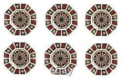 New Royal Crown Derby 2nd Quality Old Imari 1128 9 Octagonal Plate Set of 6