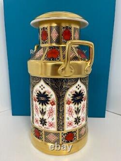 New Royal Crown Derby 2nd Quality Old Imari Solid Gold Band Churn