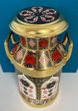 New Royal Crown Derby 2nd Quality Old Imari Solid Gold Band Churn