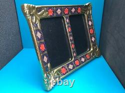 New Royal Crown Derby 2nd Quality Old Imari Solid Gold Band Double Picture Frame