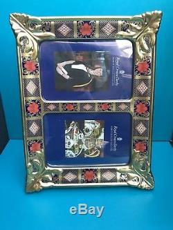 New Royal Crown Derby 2nd Quality Old Imari Solid Gold Band Double Picture Frame