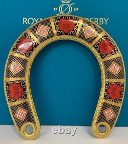 New Royal Crown Derby 2nd Quality Old Imari Solid Gold Band Horseshoe