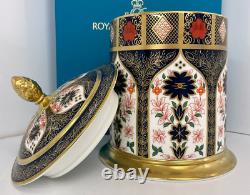 New Royal Crown Derby 2nd Quality Old Imari Solid Gold Band Large Storage Jar