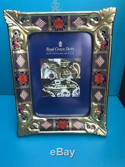 New Royal Crown Derby 2nd Quality Old Imari Solid Gold Band Medium Picture Frame