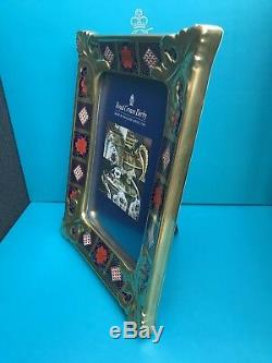 New Royal Crown Derby 2nd Quality Old Imari Solid Gold Band Medium Picture Frame