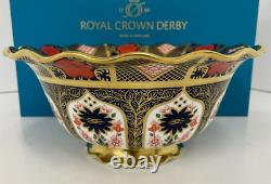 New Royal Crown Derby 2nd Quality Old Imari Solid Gold Band Princess Bowl