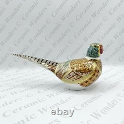 New Royal Crown Derby'Brace Of Pheasants Cock & Hen' Paperweights Boxed