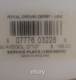 New Royal Crown Derby Gold Aves 12 Service Plate Charger