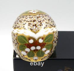 New Royal Crown Derby Large Size Snowberry Hedgehog Gold Stopper Original Box