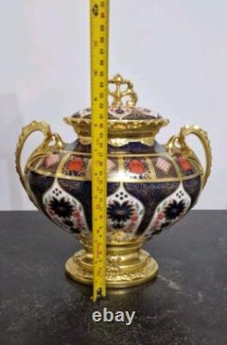 New Royal Crown Derby Old Imari Solid Gold Band 1st Quality LITHERLAND VASE
