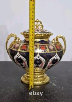 New Royal Crown Derby Old Imari Solid Gold Band 1st Quality LITHERLAND VASE