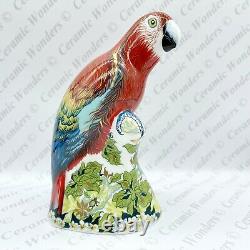 New Royal Crown Derby Scarlet Macaw Parrot Paperweight Boxed Gold Stopper