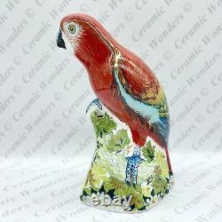 New Royal Crown Derby Scarlet Macaw Parrot Paperweight Boxed Gold Stopper