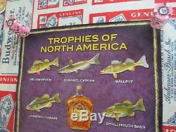 New Vtg 2010 Crown Royal Whiskey Fish In Motion Bar Sign Fishing Poster Beer