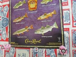 New Vtg 2010 Crown Royal Whiskey Fish In Motion Bar Sign Fishing Poster Beer