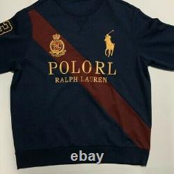 Nwt Polo Ralph Lauren Big Pony Royal Crest Crown Navy Gold Sweatshirt XL Crizzy