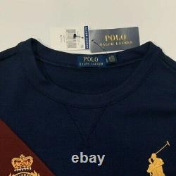 Nwt Polo Ralph Lauren Big Pony Royal Crest Crown Navy Gold Sweatshirt XL Crizzy