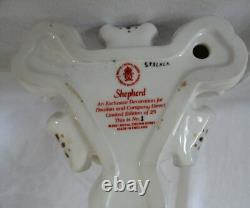 Pair Royal Crown Derby Shepherd & Shepherdess Boxed, Ltd Ed. 1 of 25