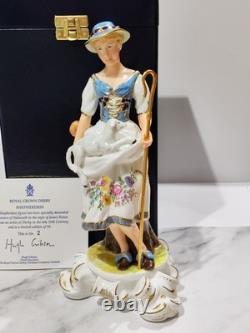Pair Royal Crown Derby Shepherd and Shepherdess LTD Edition 10 Boxed (Read)