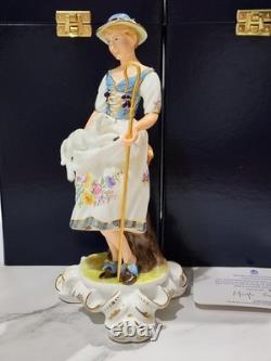 Pair Royal Crown Derby Shepherd and Shepherdess LTD Edition 10 Boxed (Read)
